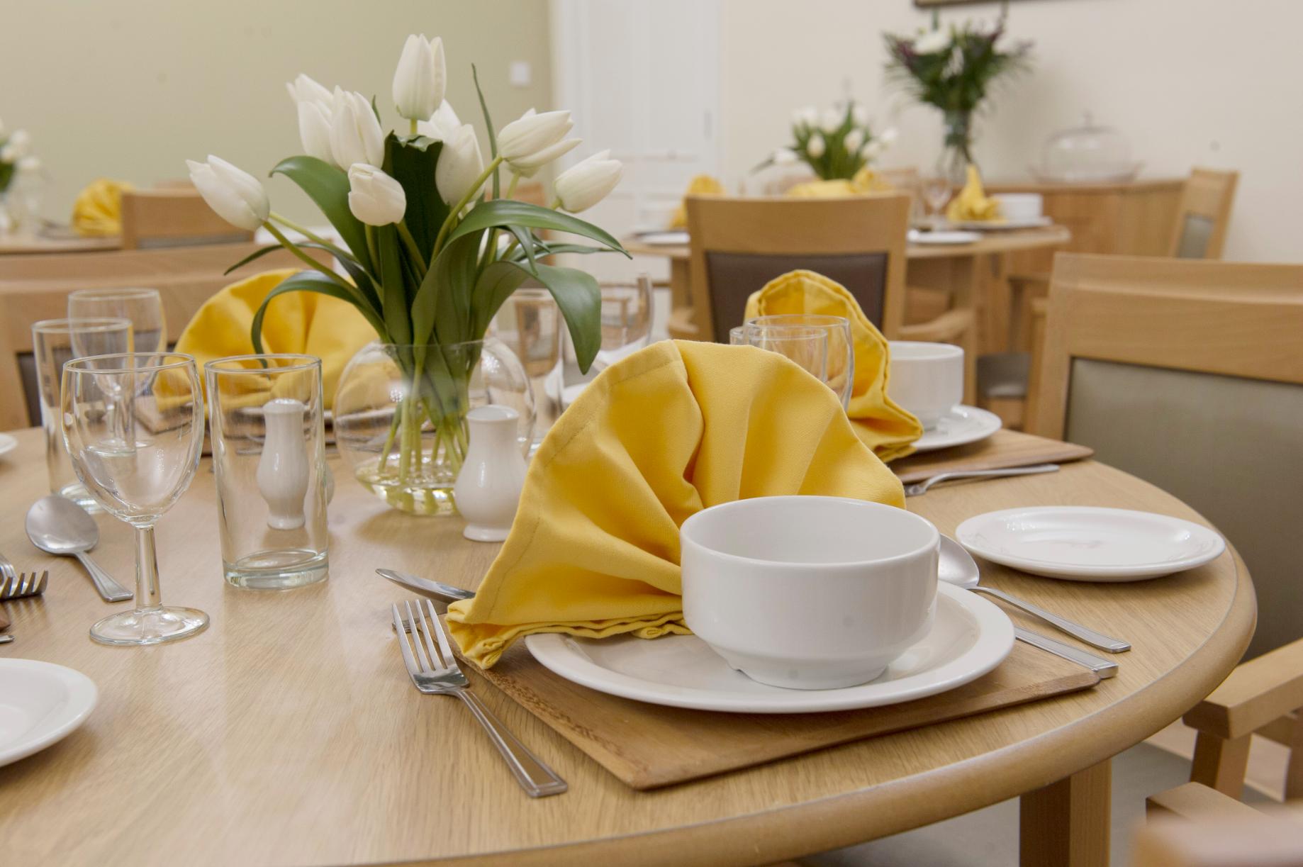 dining table set for tea